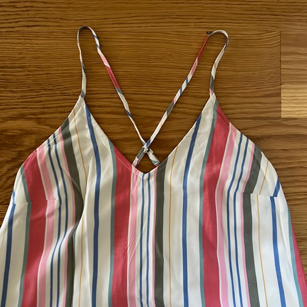 Striped, lined beach dress